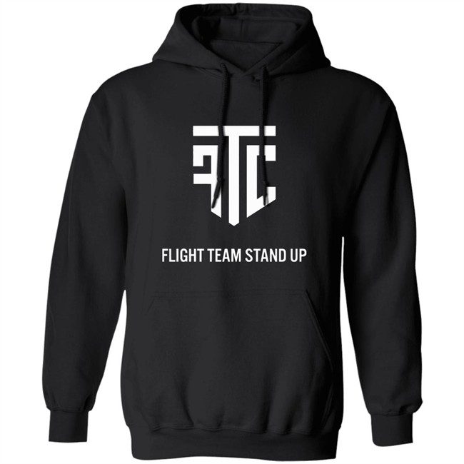 Fligh Treacts Official FTC Logo Hoodie Official FTC Logo Fligh Treacts Black Hooded Sweatshirt