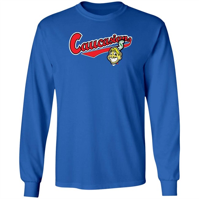 Caucasians T Shirt Cleveland Caucasians Mascot Navy T Shirt Caucasians T Shirt Cleveland Caucasians Mascot Navy T Shirt
