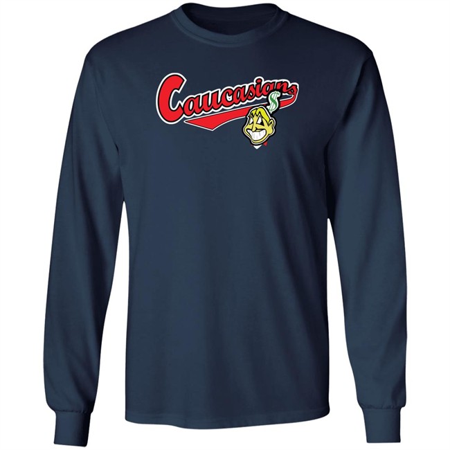 Caucasians T Shirt Cleveland Caucasians Mascot Navy T Shirt Caucasians T Shirt Cleveland Caucasians Mascot Navy T Shirt