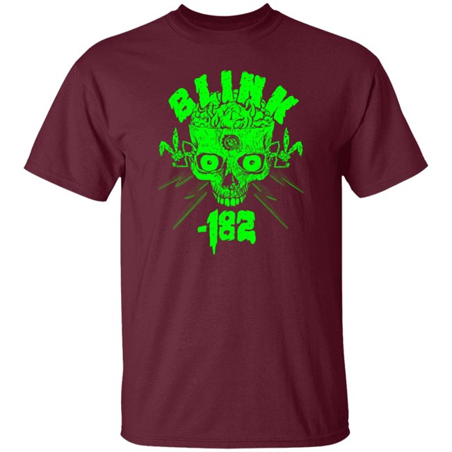 Blink 182 Merch Halloween Green Skull 2020 Black Tee Blink 182 Merch Halloween Green Skull 2020 Black Tee