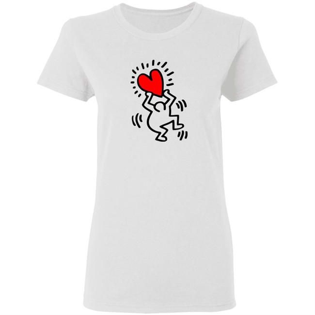 Keith Haring Pop Shop Figure Holding A Heart T Shirt Figure Holding A Heart Keith Haring Pop Shop White Shirt Keith Haring Pop Shop Figure Holding A Heart T Shirt Figure Holding A Heart Keith Haring Pop Shop White Shirt