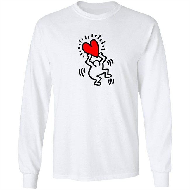 Keith Haring Pop Shop Figure Holding A Heart T Shirt Figure Holding A Heart Keith Haring Pop Shop White Shirt Keith Haring Pop Shop Figure Holding A Heart T Shirt Figure Holding A Heart Keith Haring Pop Shop White Shirt