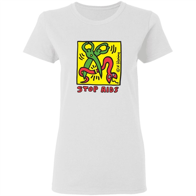 Keith Haring Pop Shop Stop Aids T Shirt Stop Aids Keith Haring Pop Shop White Shirts Keith Haring Pop Shop Stop Aids T Shirt Stop Aids Keith Haring Pop Shop White Shirts