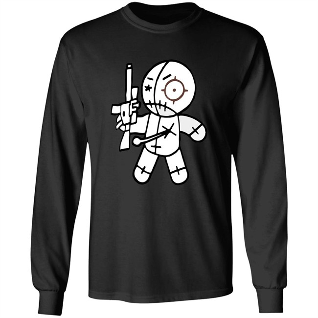 AR-15 toting voodoo doll FUN GUN T-SHIRTS FROM OVER THE YEARS cute funny shirts black shirt AR-15 toting voodoo doll FUN GUN T-SHIRTS FROM OVER THE YEARS cute funny shirts black shirt
