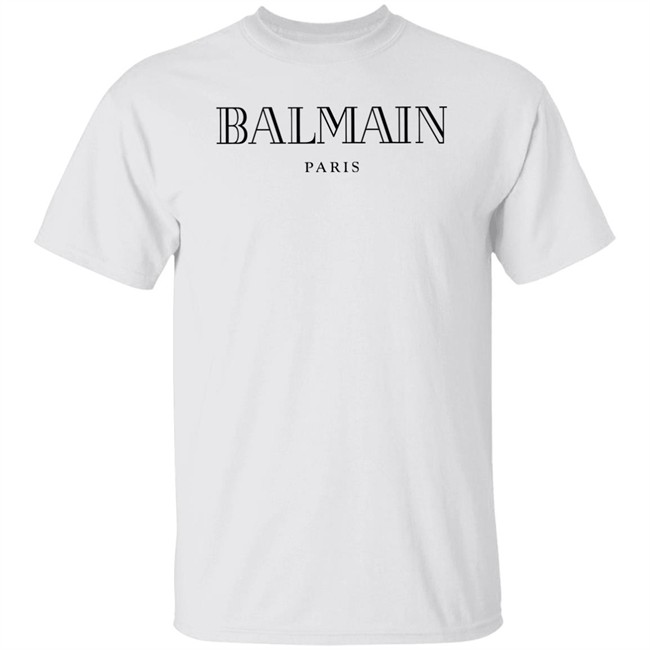 Balmain Logo Print T Shirt Logo Balmain White Shirts