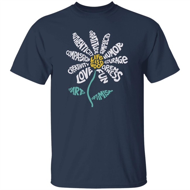 Life Is Good Superpower Daisy T Shirt Superpower Daisy Life Is Good Navy Shirts