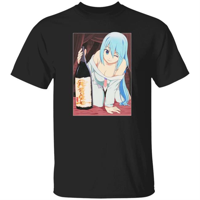 Crunchyroll Merch Cr Loves Konosuba Aqua Sake Tee Shirt