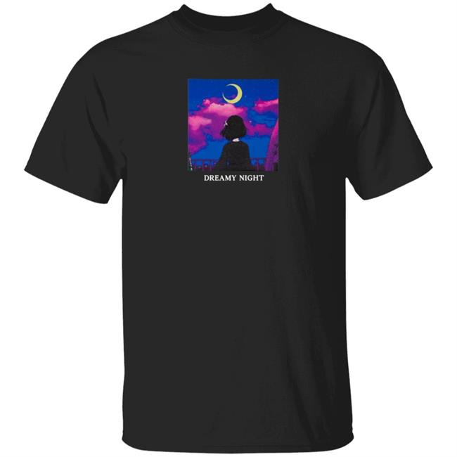 Lilypichu Merch Dreamy Night Tee Shirt BLACK