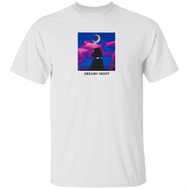 Lilypichu Merch Dreamy Night Tee Shirt WHITE
