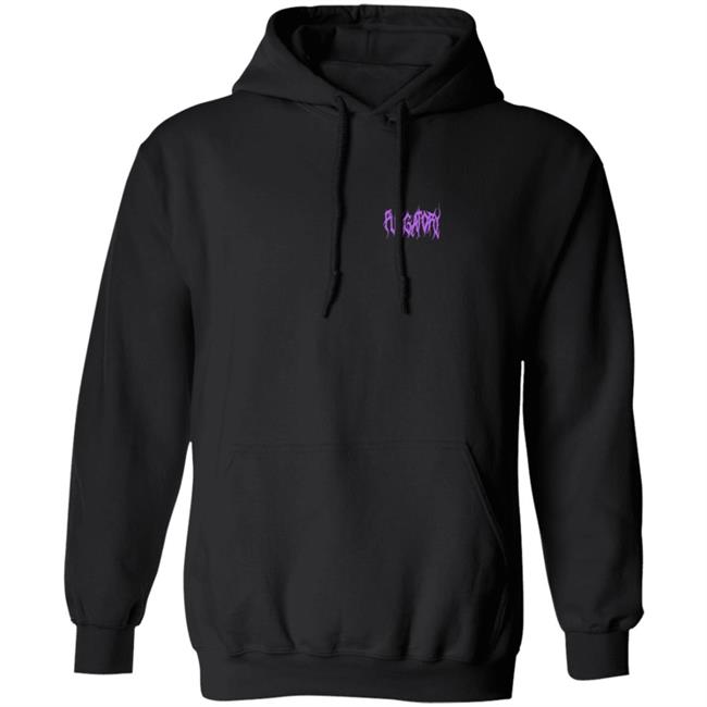 Purgatoryx La Merch Purple Essentials Hoodie In Black