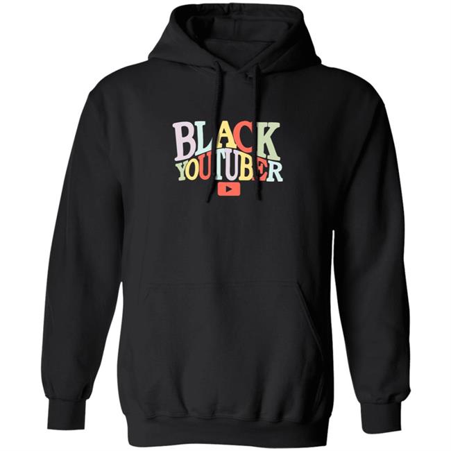 Poudii Merch Psychedelic You Tuber Hoodie Black Black YouTuber