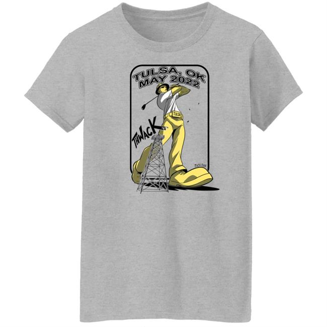 The PGA Tulsa Ok May 2022 THWACK Golden Driller Golfing Shirt Zach Raw The PGA Tulsa Ok May 2022 THWACK Golden Driller Golfing Shirt Zach Raw