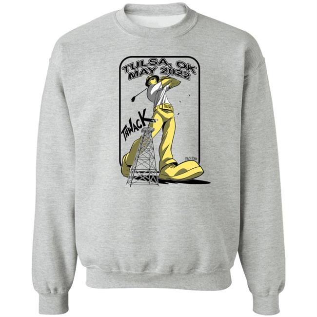The PGA Tulsa Ok May 2022 THWACK Golden Driller Golfing Shirt Zach Raw The PGA Tulsa Ok May 2022 THWACK Golden Driller Golfing Shirt Zach Raw