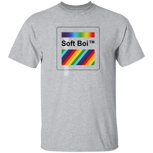 Soft Boi Merch Square Rainbow Tee Shirt