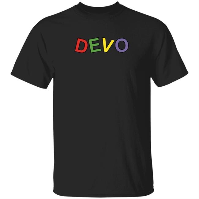 Devo Merch Block Letters Black T Shirt