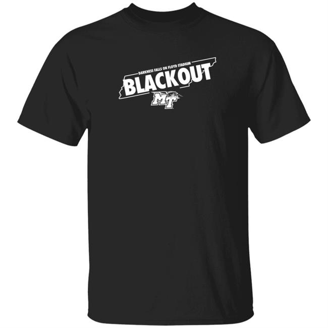 Duc - Darkness Falls On Floyd Stadium Blackout T Shirt Middle Tennessee