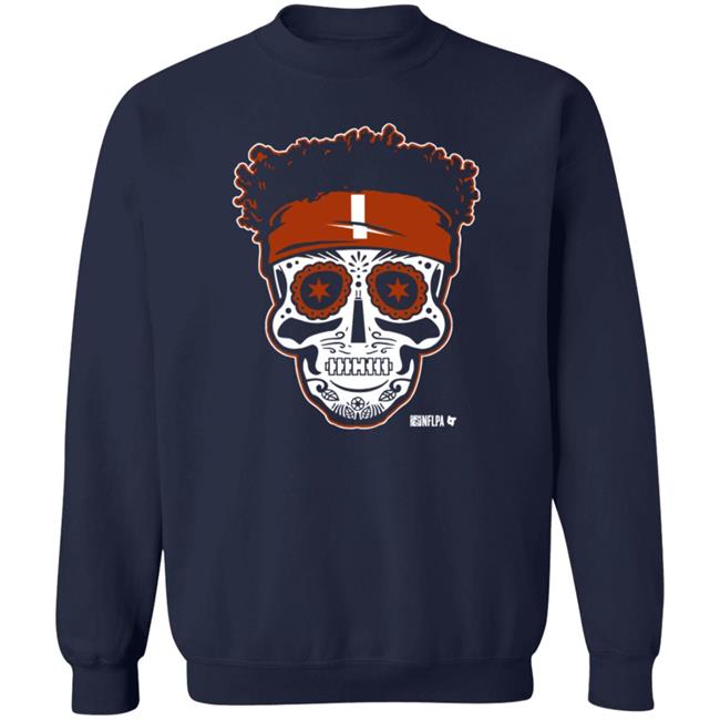 Justin Fields Sugar Skull T Shirt National Football League Players Association BreakingT Justin Fields Sugar Skull T Shirt National Football League Players Association BreakingT