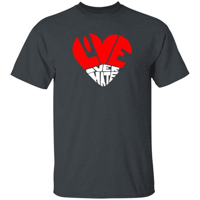 Love Over Hate Heart Hoodie Mimis Fresh Tees PDX Love Over Hate Heart Hoodie Mimis Fresh Tees PDX