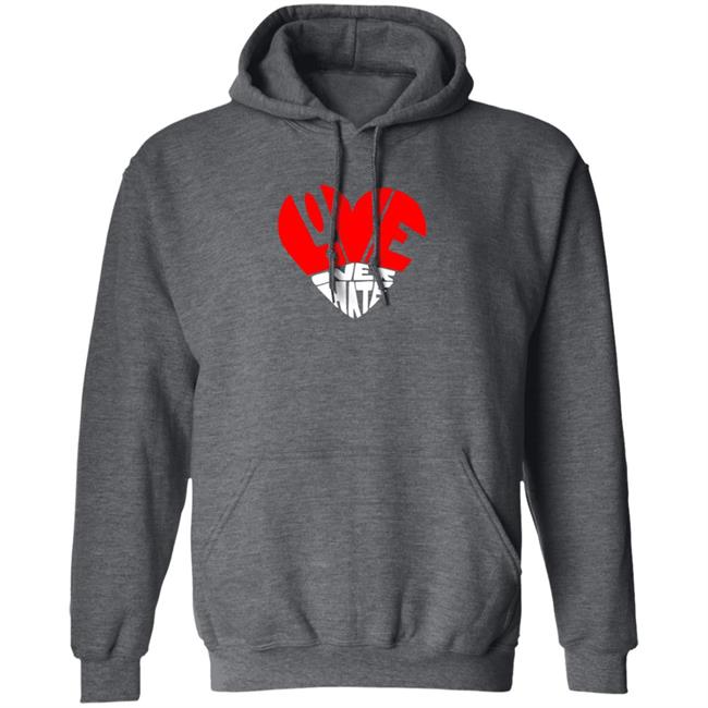 Love Over Hate Heart Hoodie Mimis Fresh Tees PDX Love Over Hate Heart Hoodie Mimis Fresh Tees PDX