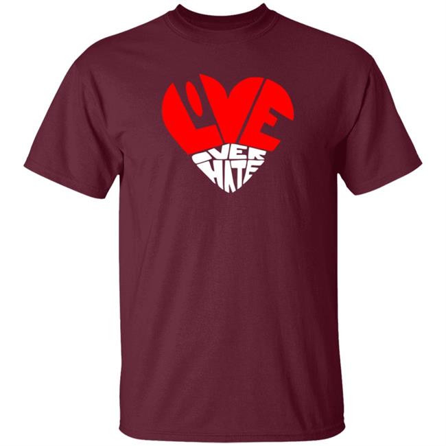 Love Over Hate Heart Hoodie Mimis Fresh Tees PDX Love Over Hate Heart Hoodie Mimis Fresh Tees PDX
