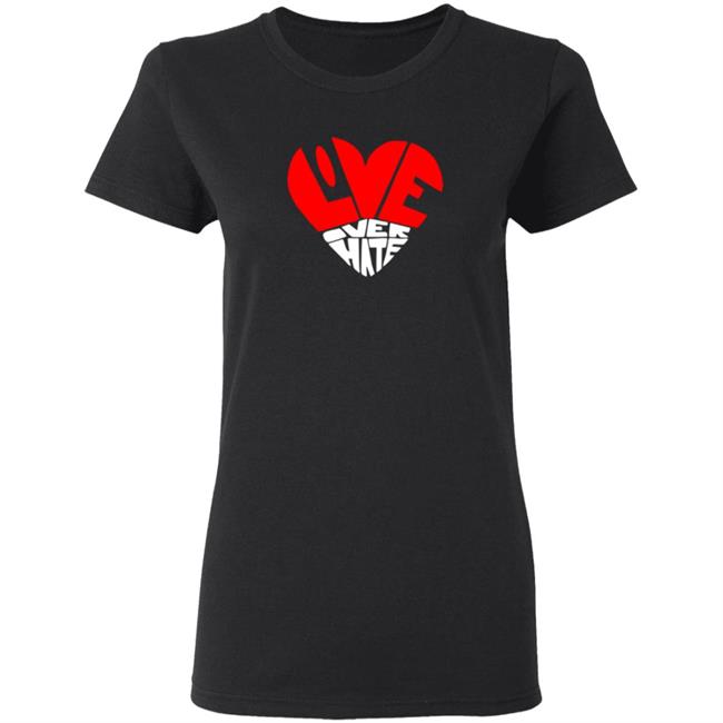 Love Over Hate Heart Hoodie Mimis Fresh Tees PDX Love Over Hate Heart Hoodie Mimis Fresh Tees PDX