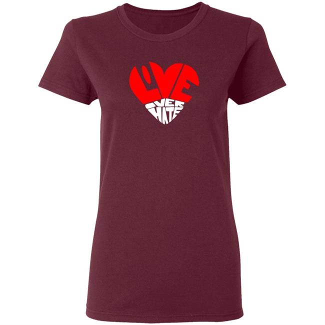 Love Over Hate Heart Hoodie Mimis Fresh Tees PDX Love Over Hate Heart Hoodie Mimis Fresh Tees PDX