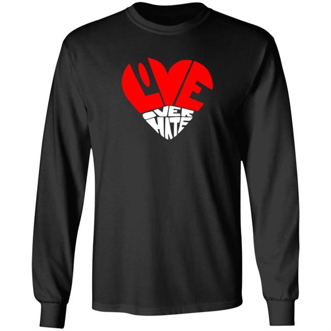 Love Over Hate Heart Hoodie Mimis Fresh Tees PDX Love Over Hate Heart Hoodie Mimis Fresh Tees PDX
