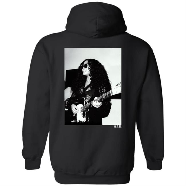 H.E.R. Merch Girls With Guitars Black Hoodie H.E.R. Merch Girls With Guitars Black Hoodie