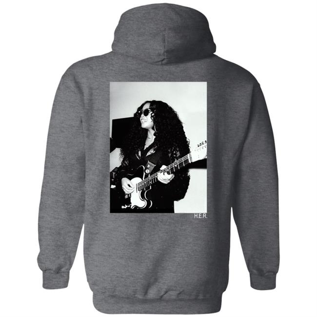 H.E.R. Merch Girls With Guitars Black Hoodie H.E.R. Merch Girls With Guitars Black Hoodie
