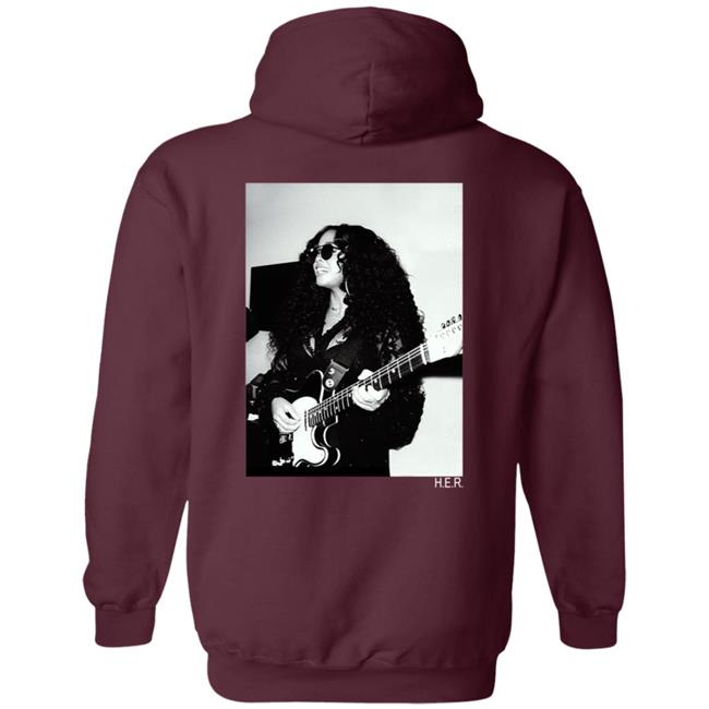 H.E.R. Merch Girls With Guitars Black Hoodie H.E.R. Merch Girls With Guitars Black Hoodie