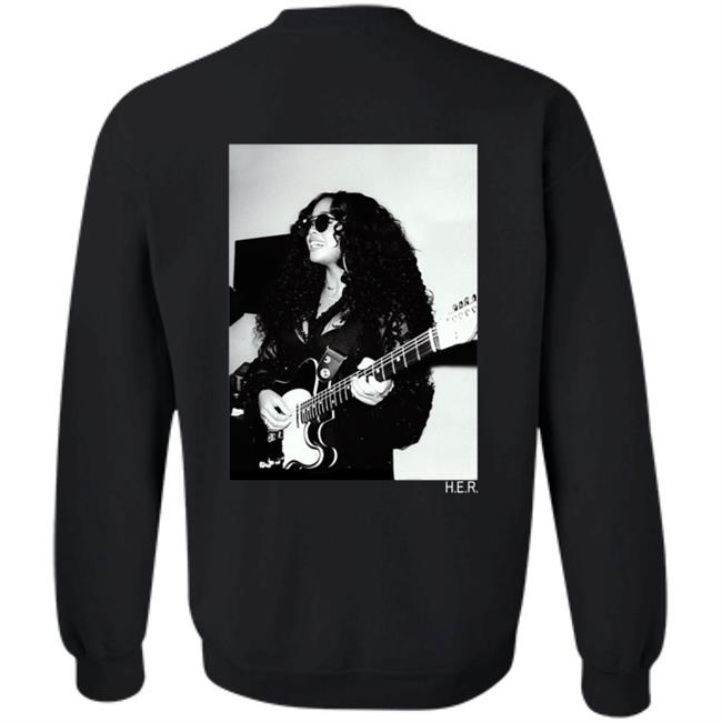 H.E.R. Merch Girls With Guitars Black Hoodie H.E.R. Merch Girls With Guitars Black Hoodie