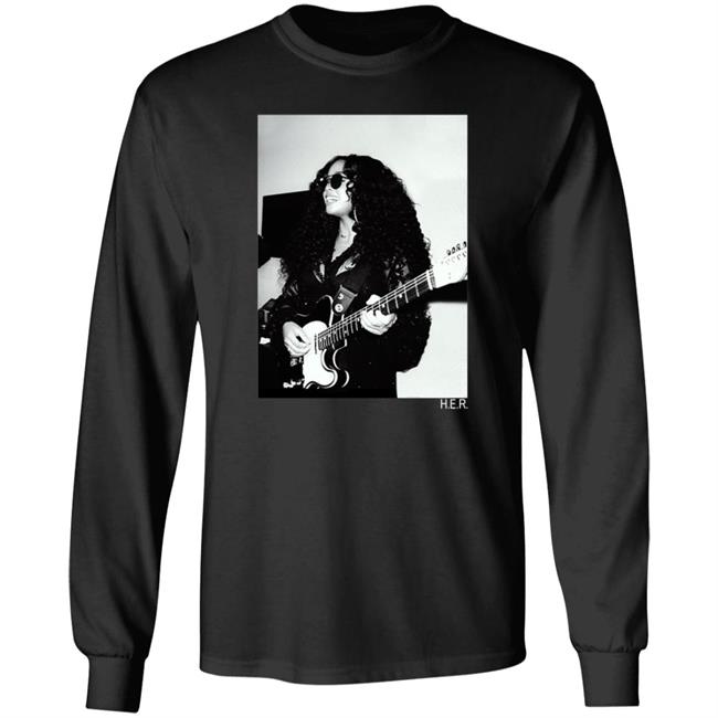 H.E.R. Merch Girls With Guitars Black Long Sleeve Tee H.E.R. Merch Girls With Guitars Black Long Sleeve Tee