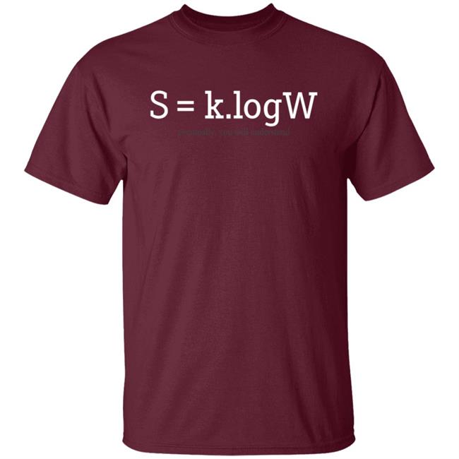 ENTROPIC S=k.logW Shirt Merch klogW ENTROPIC S=k.logW Shirt Merch klogW