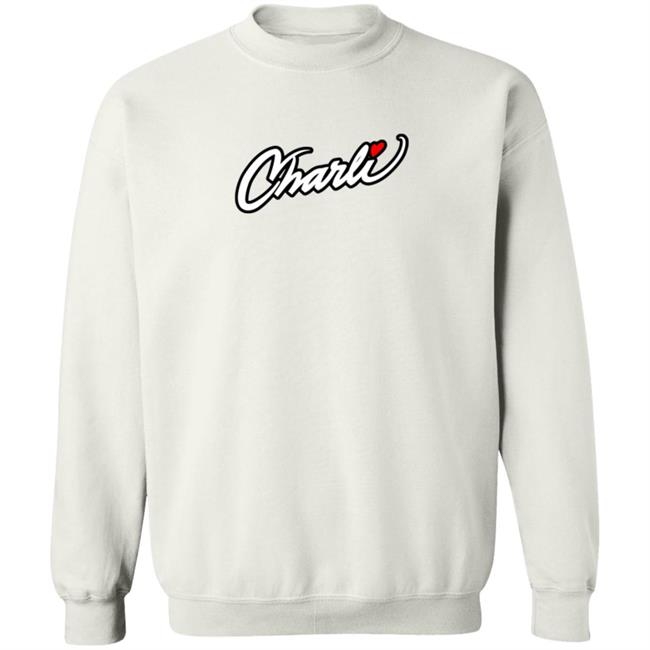 Fake Charli Merch Charli Script Hoodie White Fake Charli Merch Charli Script Hoodie White