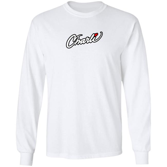 Fake Charli Merch Charli Script Hoodie White Fake Charli Merch Charli Script Hoodie White