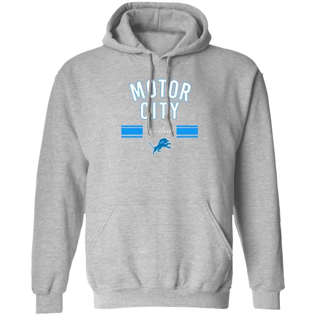 Detroit Lions Gray Sideline Local Performance Hoodie Detroit Lions Motor City Hooded Sweatshirt