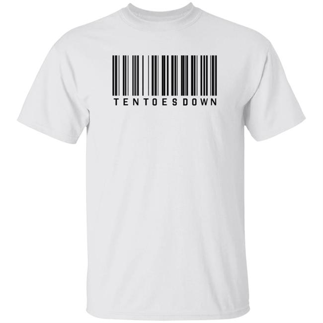 Ten Toes Down Merch Ten Toes Down Barcode T Shirt White