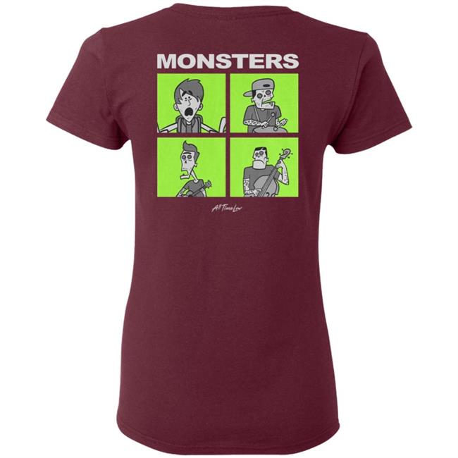 All Time Low Merch Monsters Square Hoodie All Time Low Merch Monsters Square Hoodie