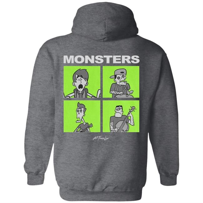 All Time Low Merch Monsters Square Hoodie All Time Low Merch Monsters Square Hoodie