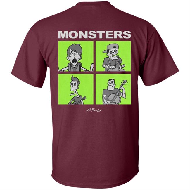 All Time Low Merch Monsters Square Hoodie All Time Low Merch Monsters Square Hoodie