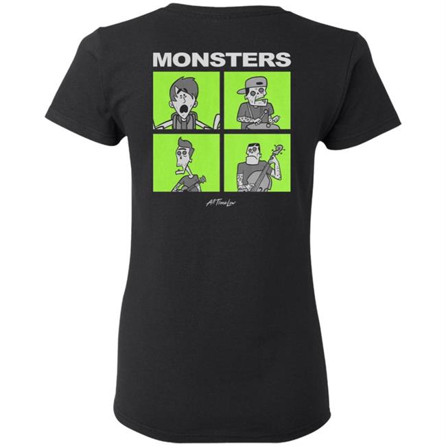 All Time Low Merch Monsters Square Hoodie All Time Low Merch Monsters Square Hoodie