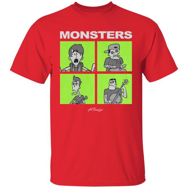 All Time Low Merch Monsters Square T Shirt All Time Low Merch Monsters Square T Shirt