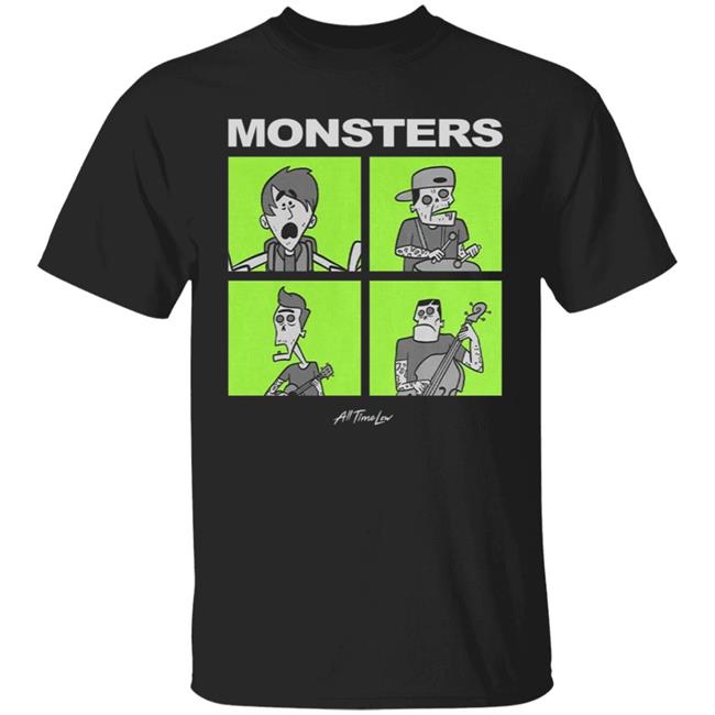 All Time Low Merch Monsters Square T Shirt All Time Low Merch Monsters Square T Shirt