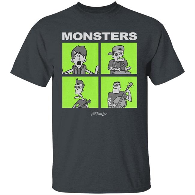 All Time Low Merch Monsters Square T Shirt All Time Low Merch Monsters Square T Shirt