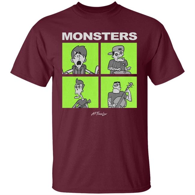 All Time Low Merch Monsters Square T Shirt All Time Low Merch Monsters Square T Shirt