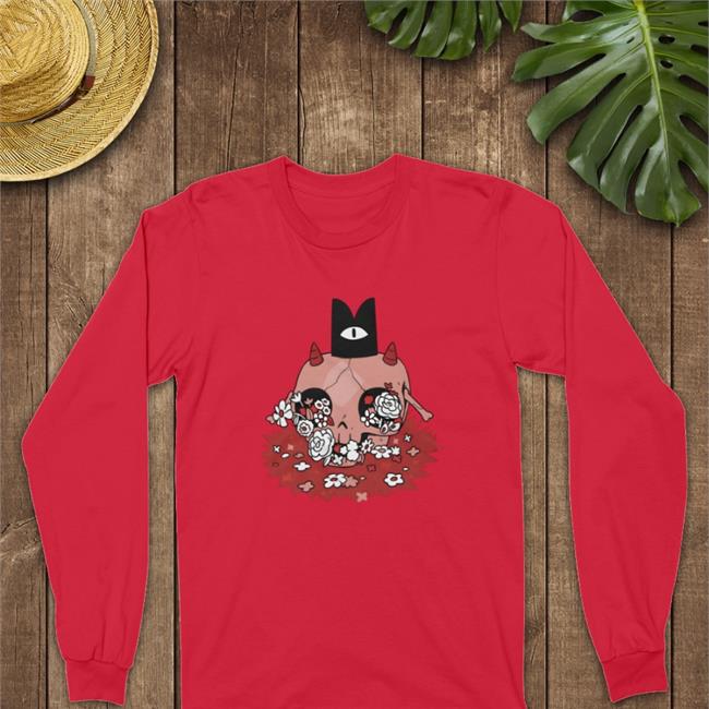 Cult Of The Lamb Merch Cult Of The Lamb Floral Skull Shirt Devolver Digital Store