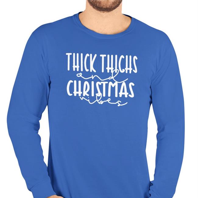 Weird Thrift Store Shirts Thick Thighs And Christmas Vibes Crewneck Sweatshirt