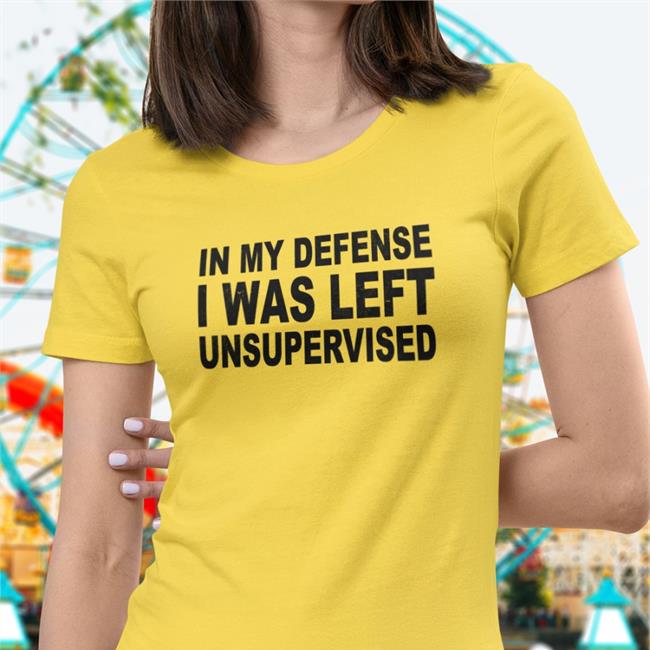 Happy ish cop In My Defense I Was Left Unsupervised Hoodie