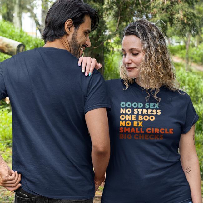Good Sex No Stress One Boo No Ex Small Circle Big Checks Tee Shirt Advobarryroux