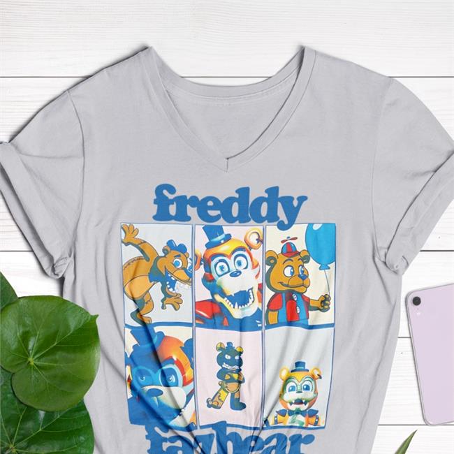 Jonny Blox Five Nights At Freddy's Freddy Fazbear Grid Boyfriend Fit Girls Sweatshirts
